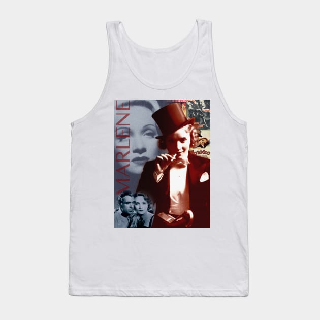 Marlene Dietrich Collage Portrait 1 Tank Top by Dez53